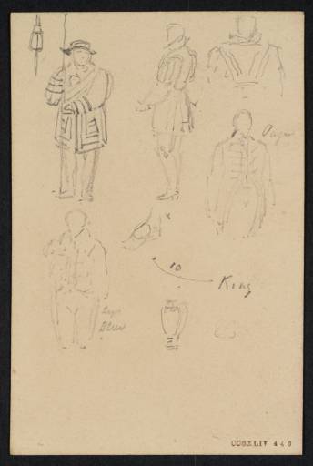 Joseph Mallord William Turner, ‘Figures: a Page, a Yeoman, and an Attendant at the Provost's Banquet, Edinburgh’ 1822