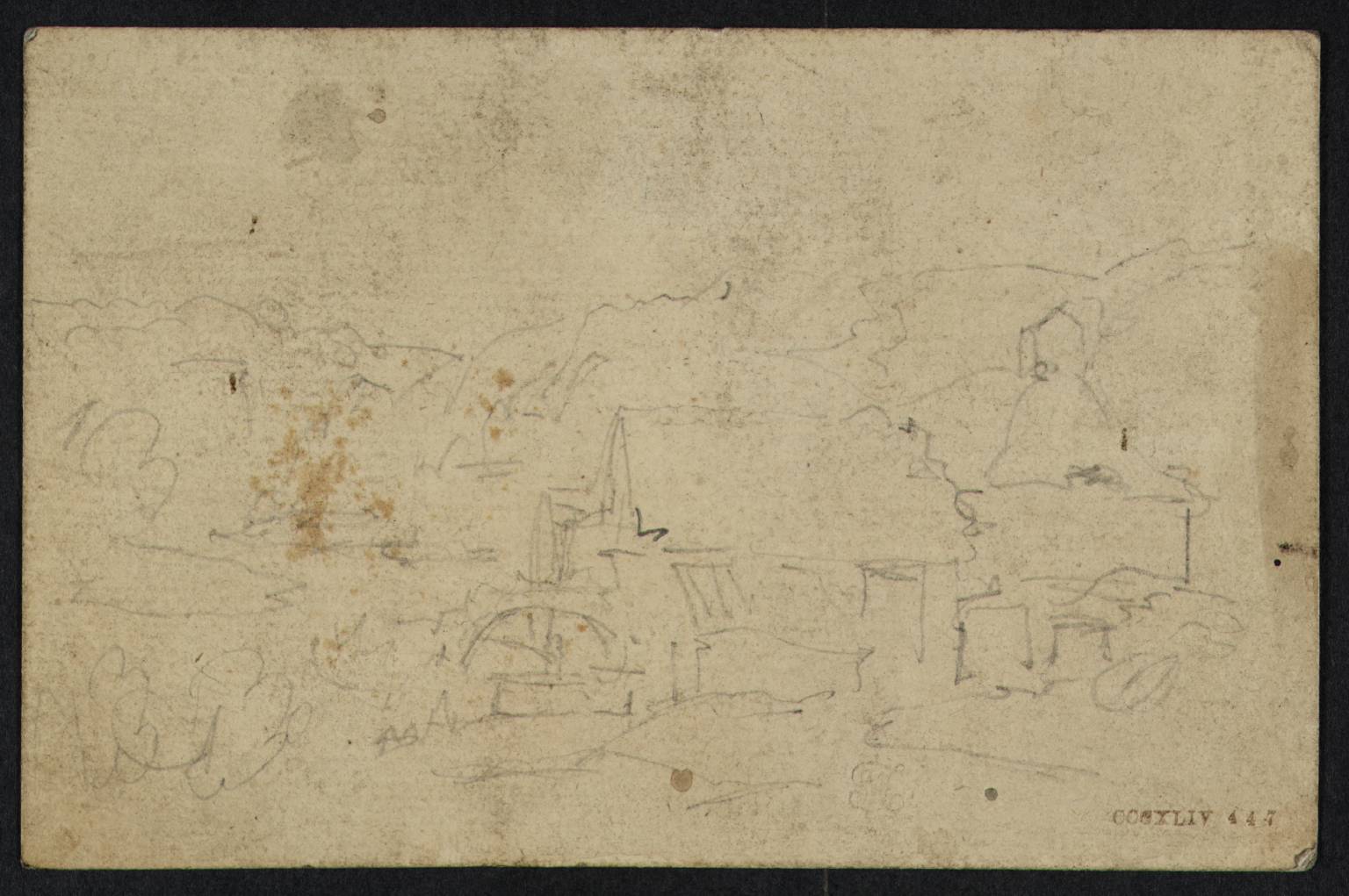 Landscape, with Buildings and Water Mill