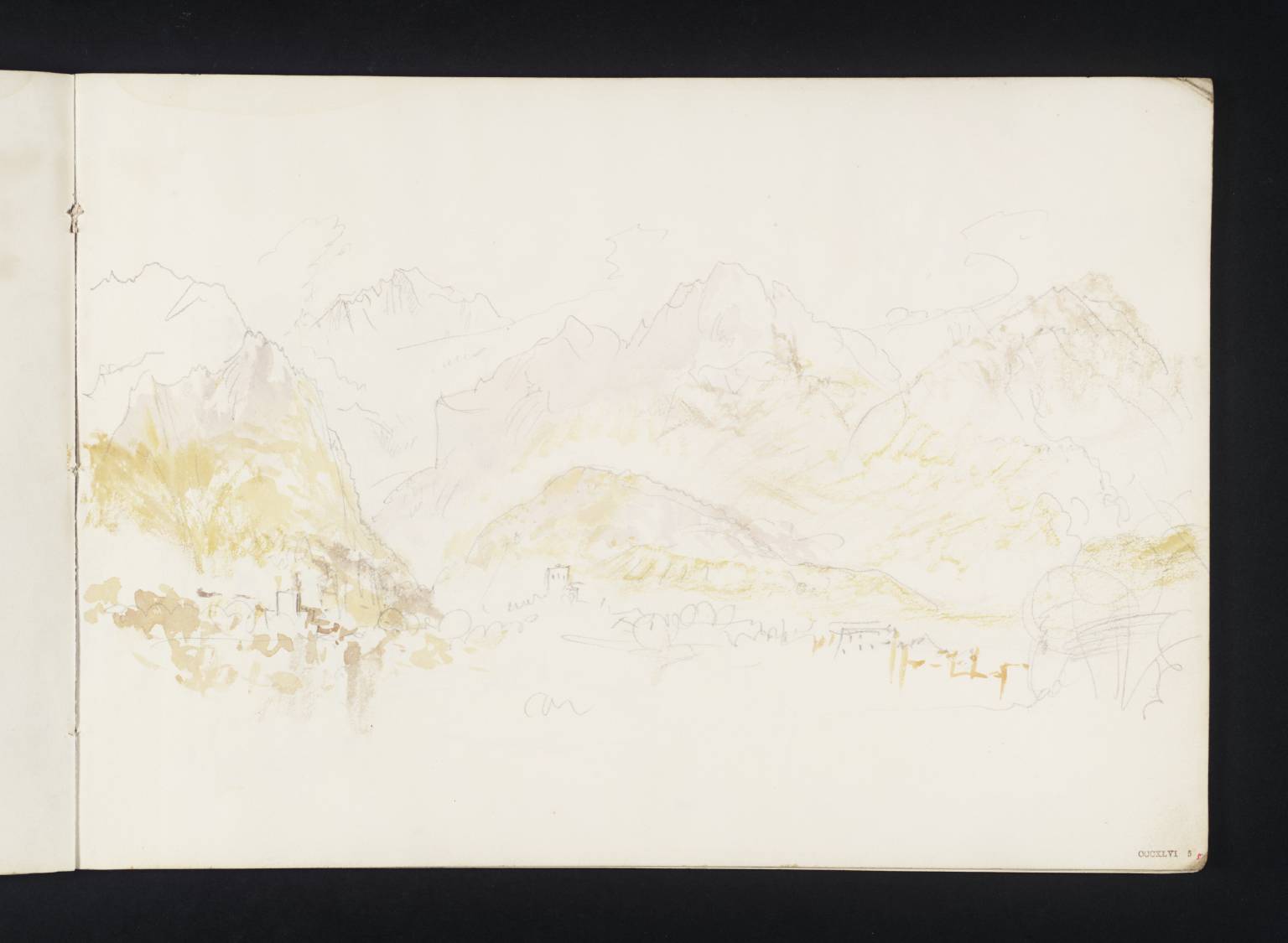 Alps from the Lake. (?The Jungfrau, Etc.)