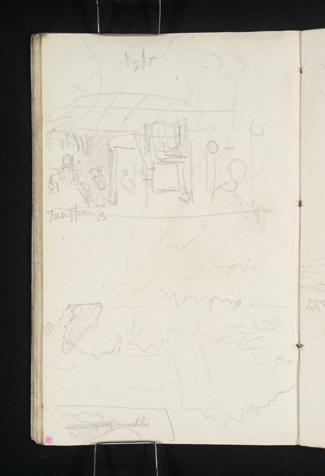Mountains; Also Interior of a Hut or Cottage. Jungfrau [Turner]