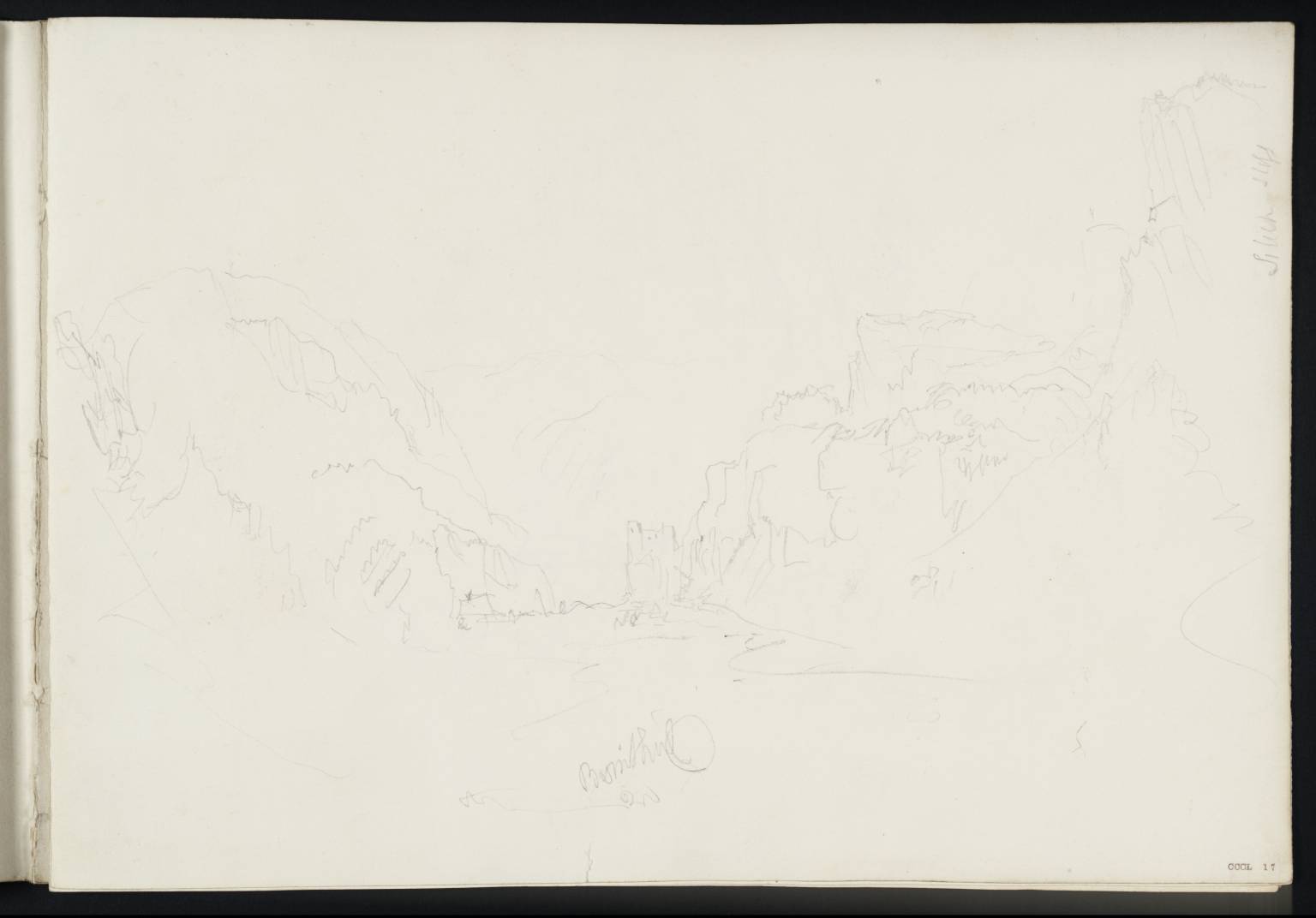 Castle Commanding Mountain Pass. Birnthal [Turner]