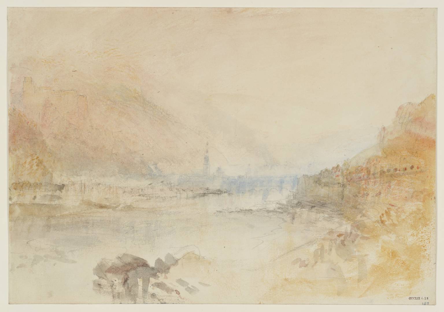 Heidelberg from the Neckar Shore close to the Hirschgasse