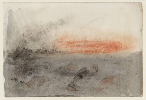 Joseph Mallord William Turner, ‘Sea Monsters and Vessels at Sunset’ c.1845