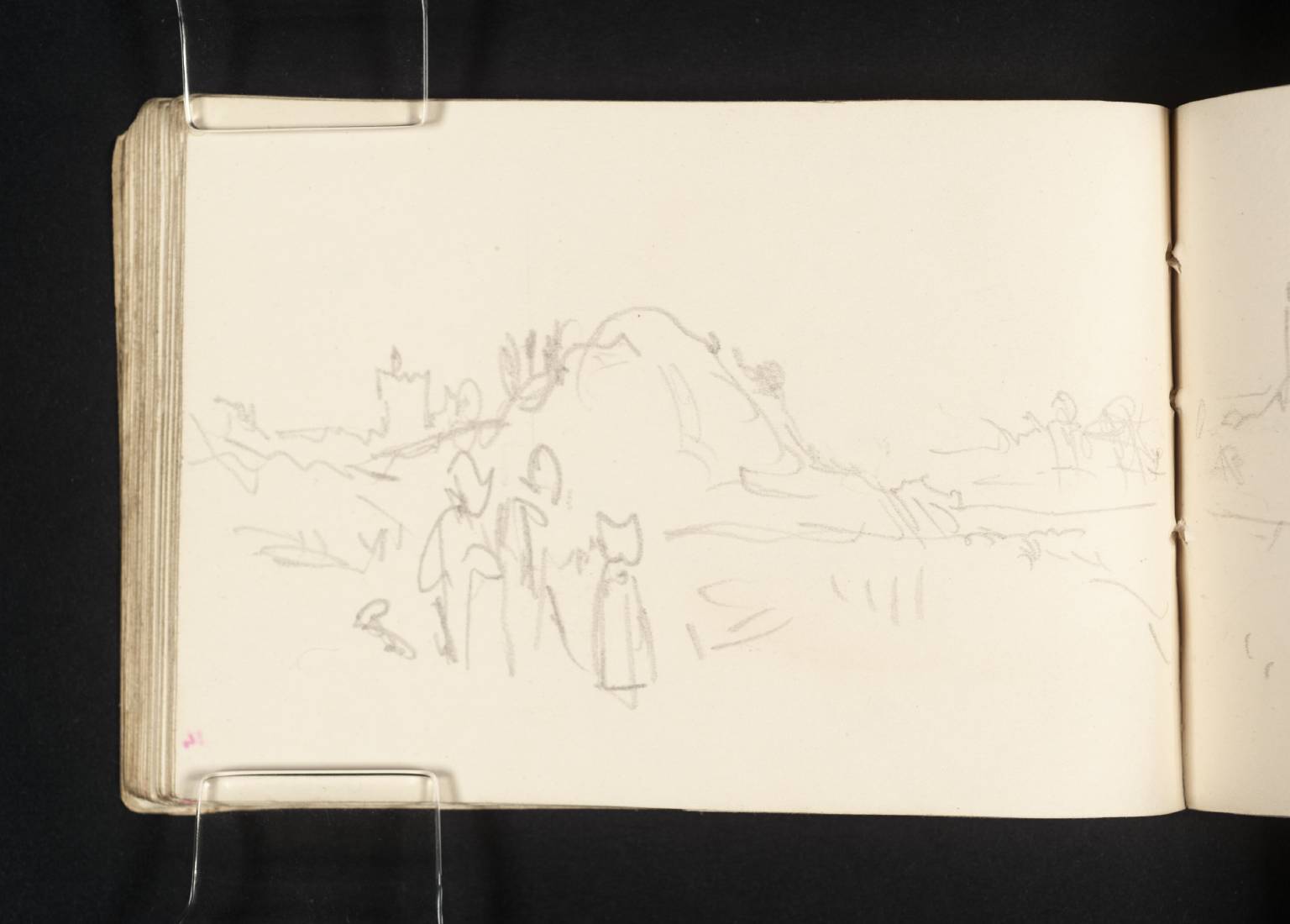 View, with Figures and Distant Castle on Hill