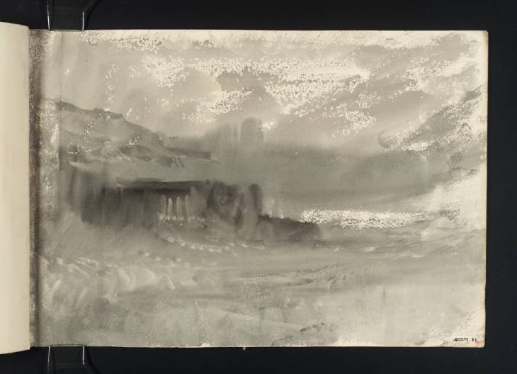 Joseph Mallord William Turner, ‘Folkestone Pier in Stormy Weather’ 1845 (Inside back cover of sketchbook)