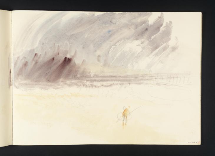 Joseph Mallord William Turner, ‘Rain Clouds and a Fisherman, ?near Boulogne’ 1845
