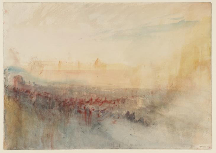 Joseph Mallord William Turner, ‘A Distant Views of a Town ?in Upper Normandy’ 1845