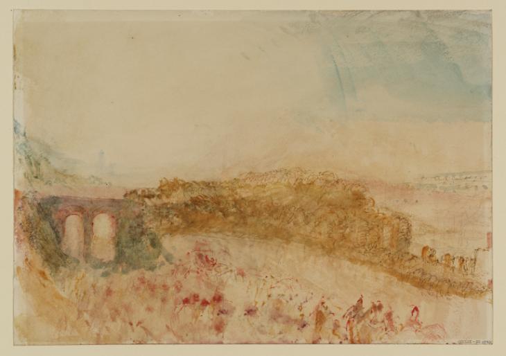 Joseph Mallord William Turner, ‘A Carriage and Mounted Figures Passing under Arches’ 1845