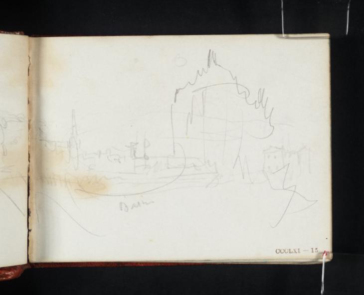 Joseph Mallord William Turner, ‘?Folkestone Harbour; the Collegiate Church of Notre-Dame and Saint-Laurent, Eu’ 1845