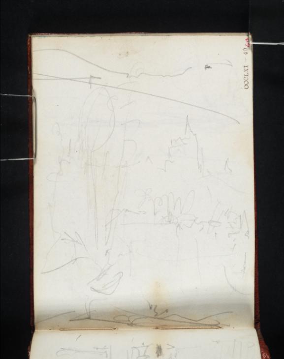 Joseph Mallord William Turner, ‘Landscape Studies ?in France, with Trees and a Spire’ 1845