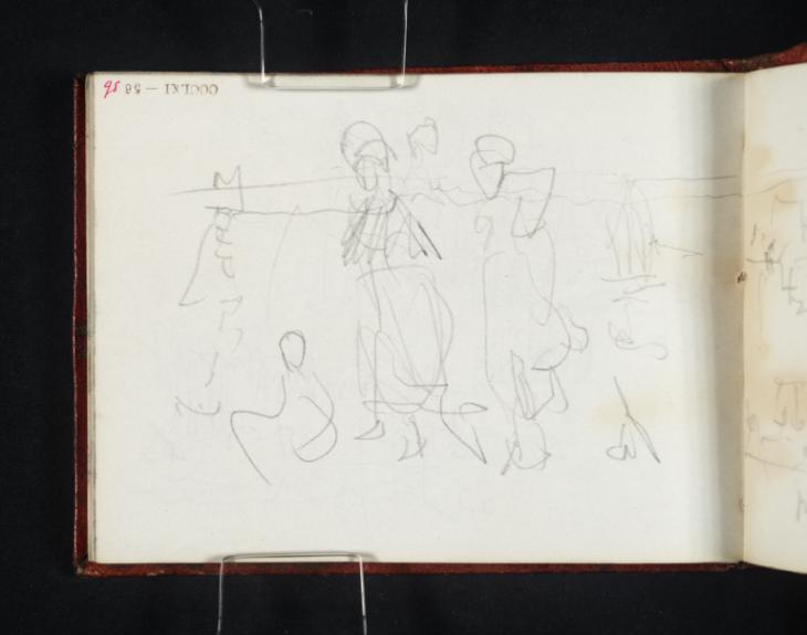 Joseph Mallord William Turner, ‘A Channel Harbour with a Lighthouse, Possibly Le Tréport; Women Walking’ 1845