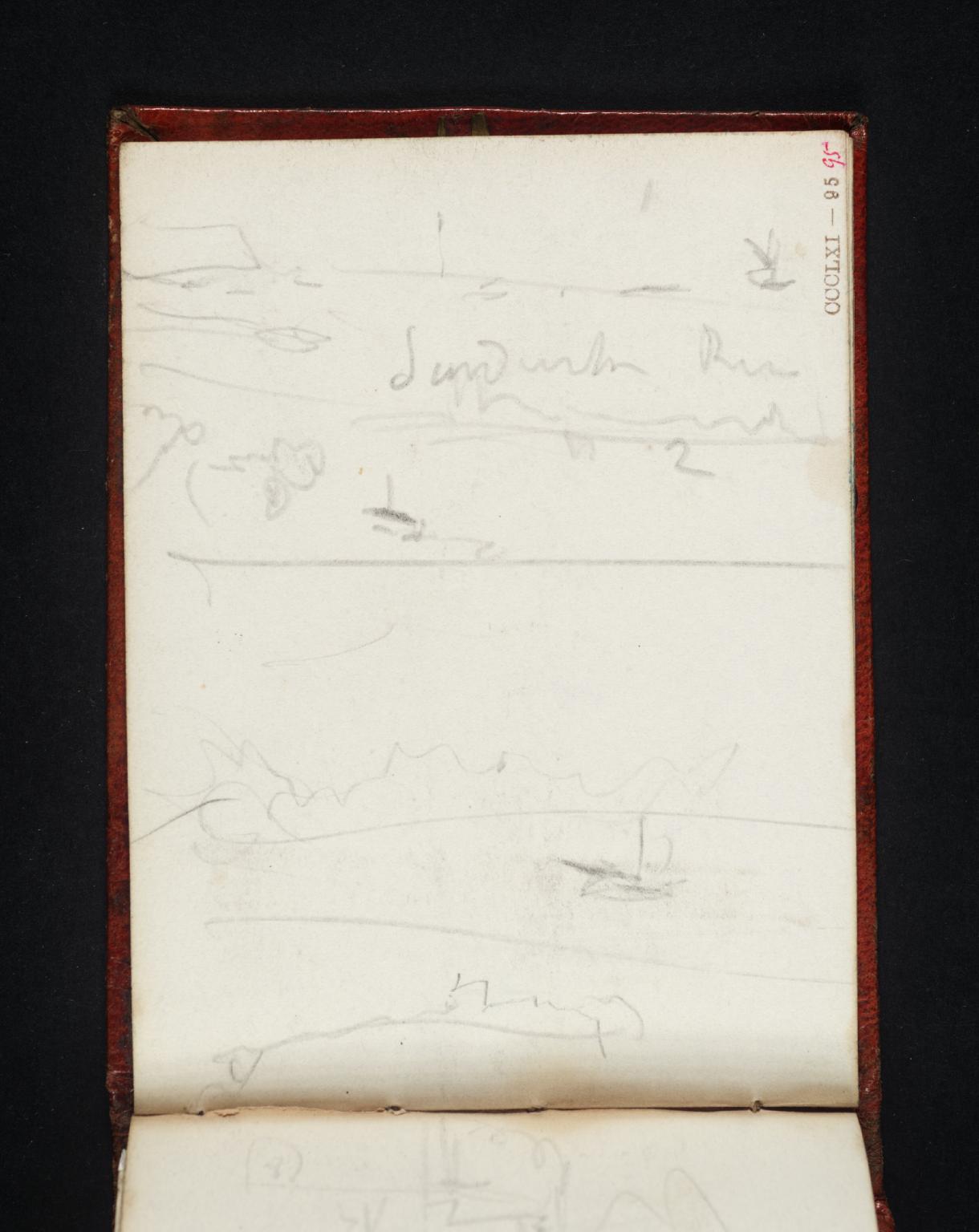 Steamer at Sea; Also View on Coast. Sandwich, ?Ris. [Turner]