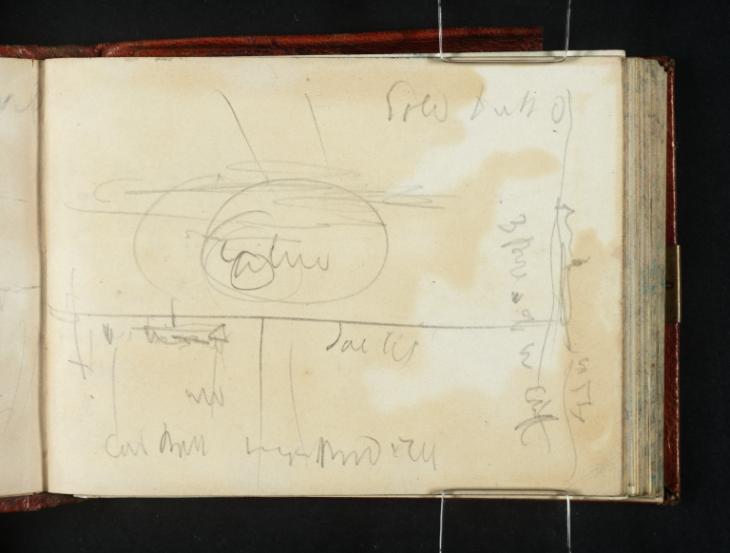 Joseph Mallord William Turner, ‘The Sun Rising or Setting over the Sea, Perhaps at Margate; ?Buildings on Channel Cliffs’ 1845
