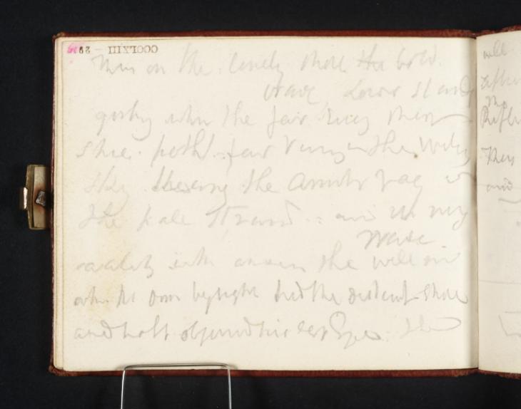 Joseph Mallord William Turner, ‘Inscription by Turner: A Draft of Poetry’ c.1830