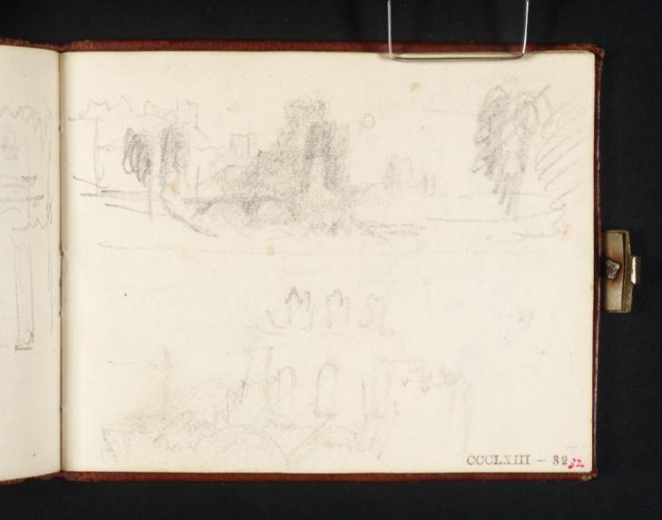 Joseph Mallord William Turner, ‘Study for 'Caligula's Palace and Bridge'; Castellated Ruins, Possibly for the Same Subject’ c.1830