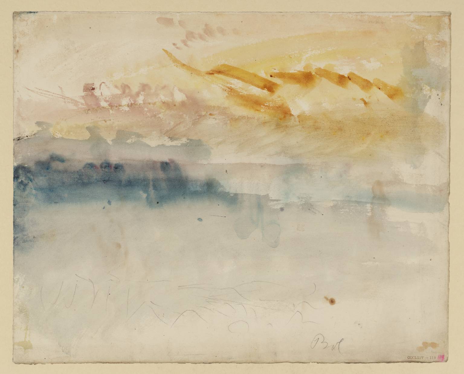 Sunset. Bol [Turner] (?Boulogne-sur-Mer)