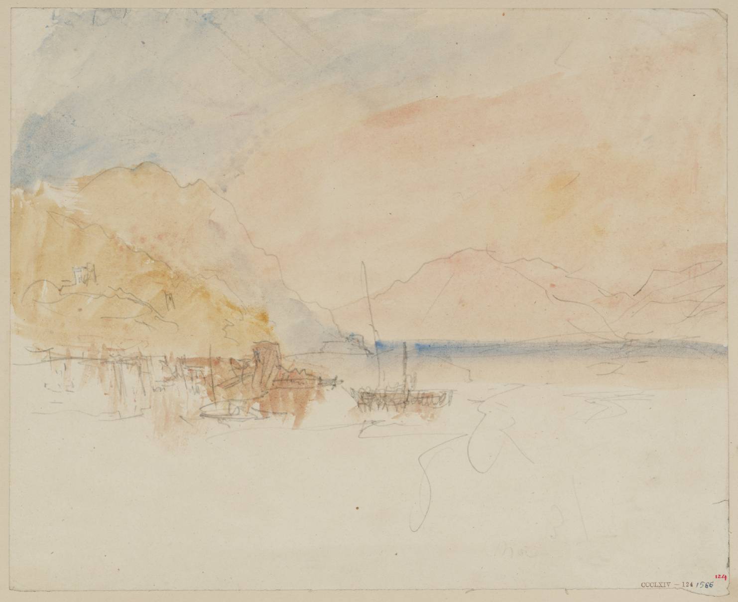 Lake, with Mountains. L [Turner] (?Lucerne)