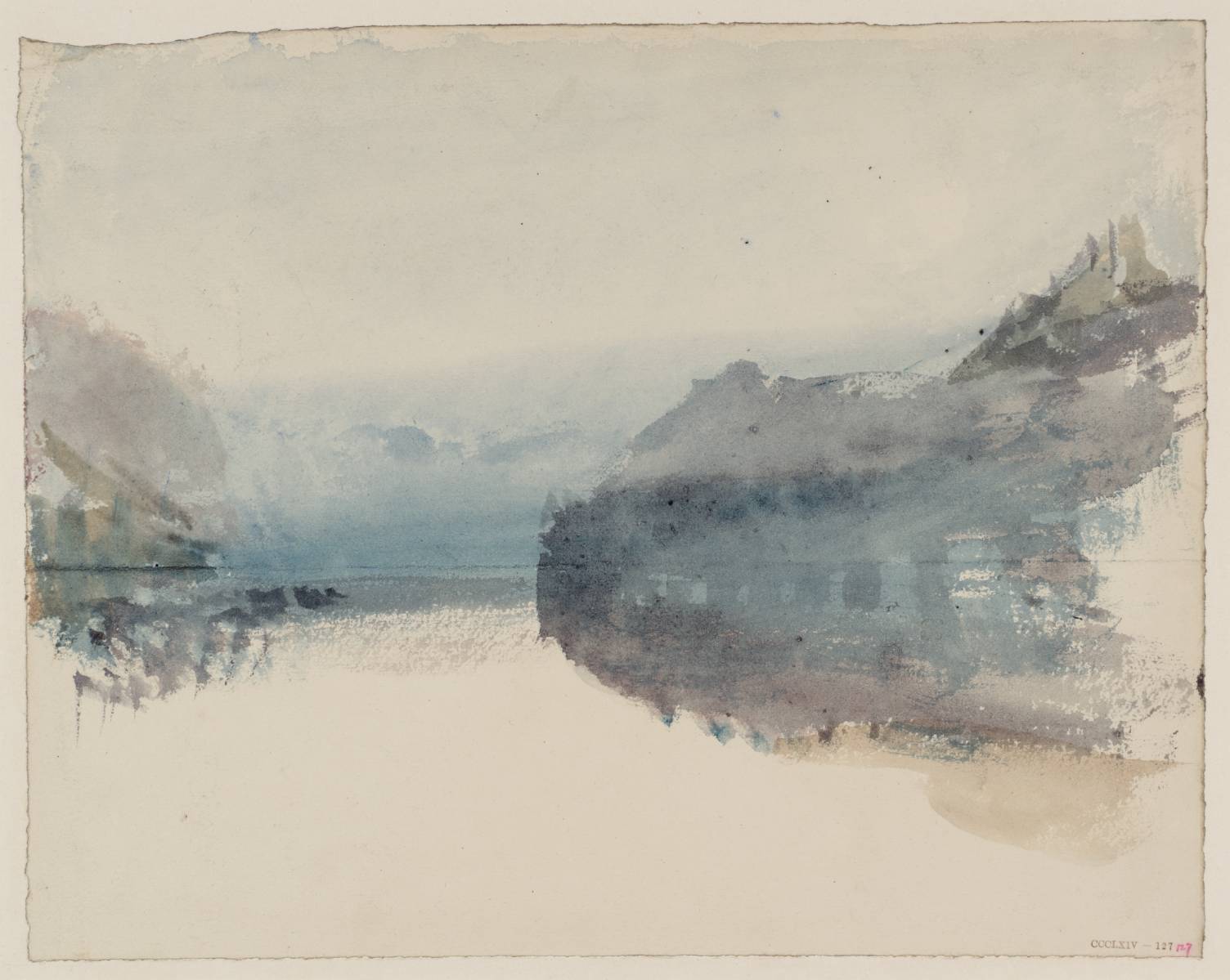 Lake, with Mountains; Evening