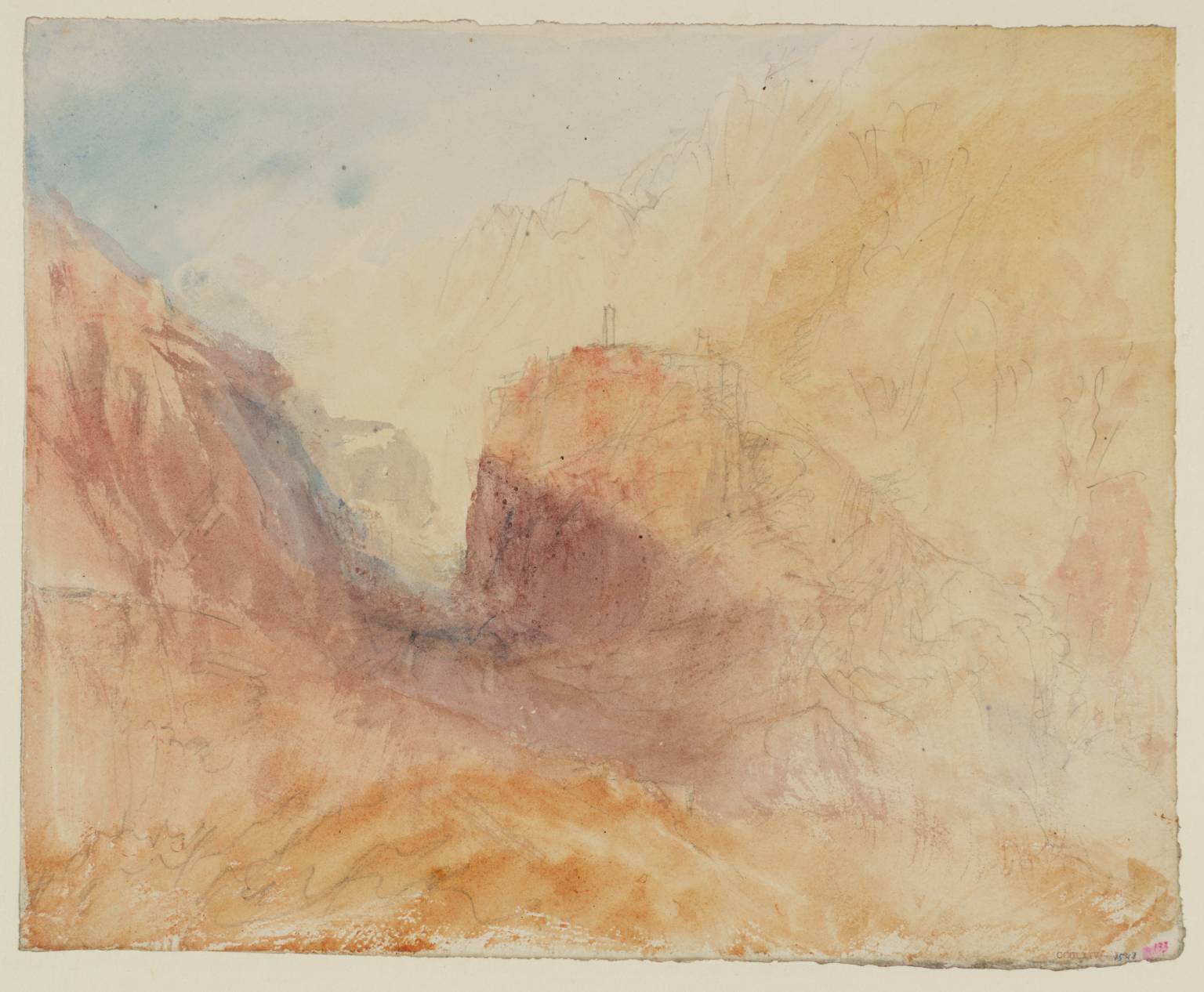 A Tower Commanding a Valley, possibly Mesocco in the San Bernardino Pass