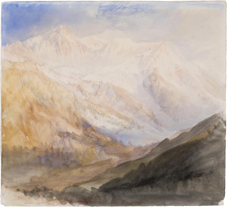 Joseph Mallord William Turner, ‘Mont Blanc and the Glacier des Bossons from above Chamonix: Evening’ 1836
