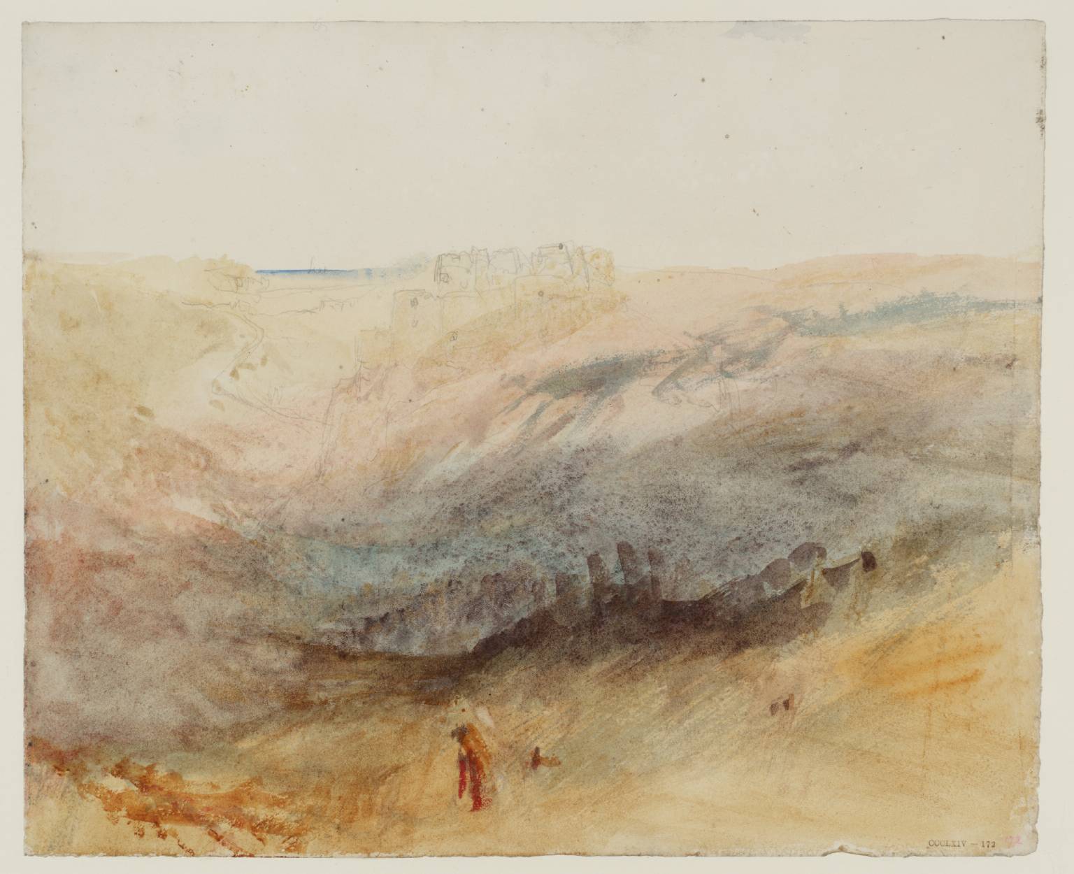 Valley, with Ruined Castle on Hill