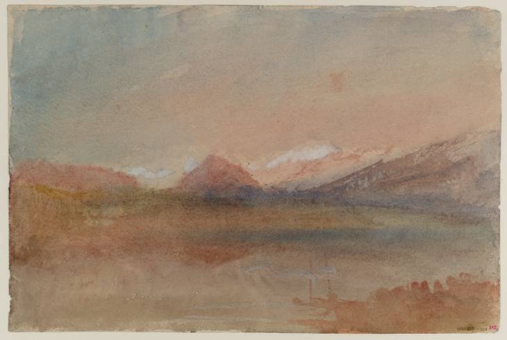 Joseph Mallord William Turner, ‘The Mole and Mont Blanc from Perle du Lac, Geneva: Evening’ 1836