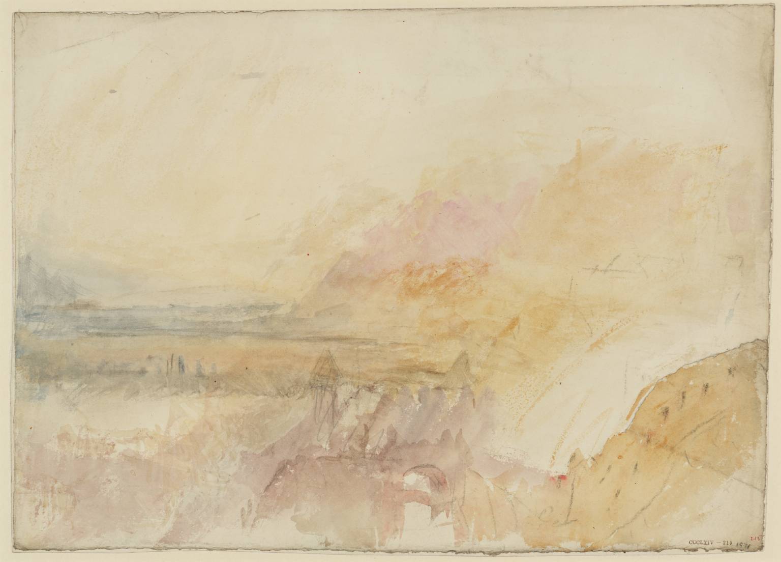 Town on Hill-Side, with Valley Beyond