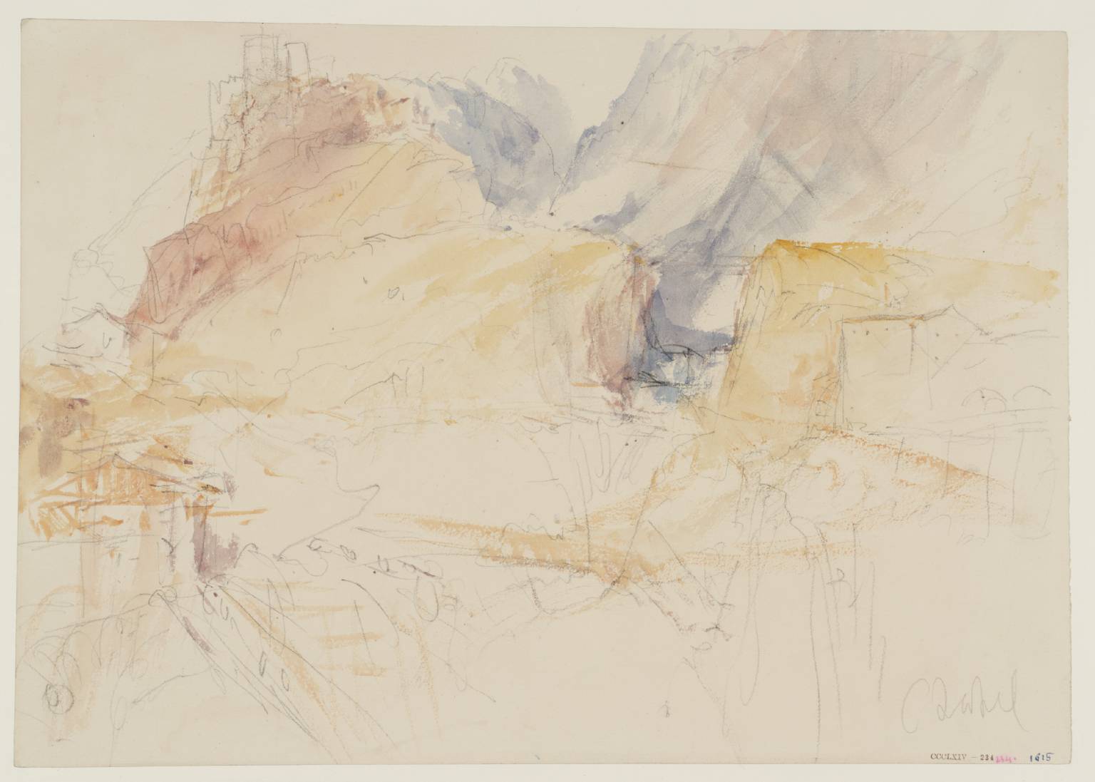 Mountains, with Ruined Castle. Chapel [Turner]