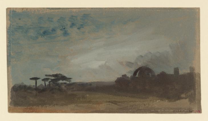 Joseph Mallord William Turner, ‘?Italian View, with Trees and Ruined Temple’ c.1828-43