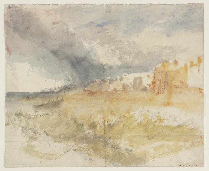 Joseph Mallord William Turner, ‘Buildings Overlooking a Beach, Possibly at Brighton or Deal’ c.1824-5