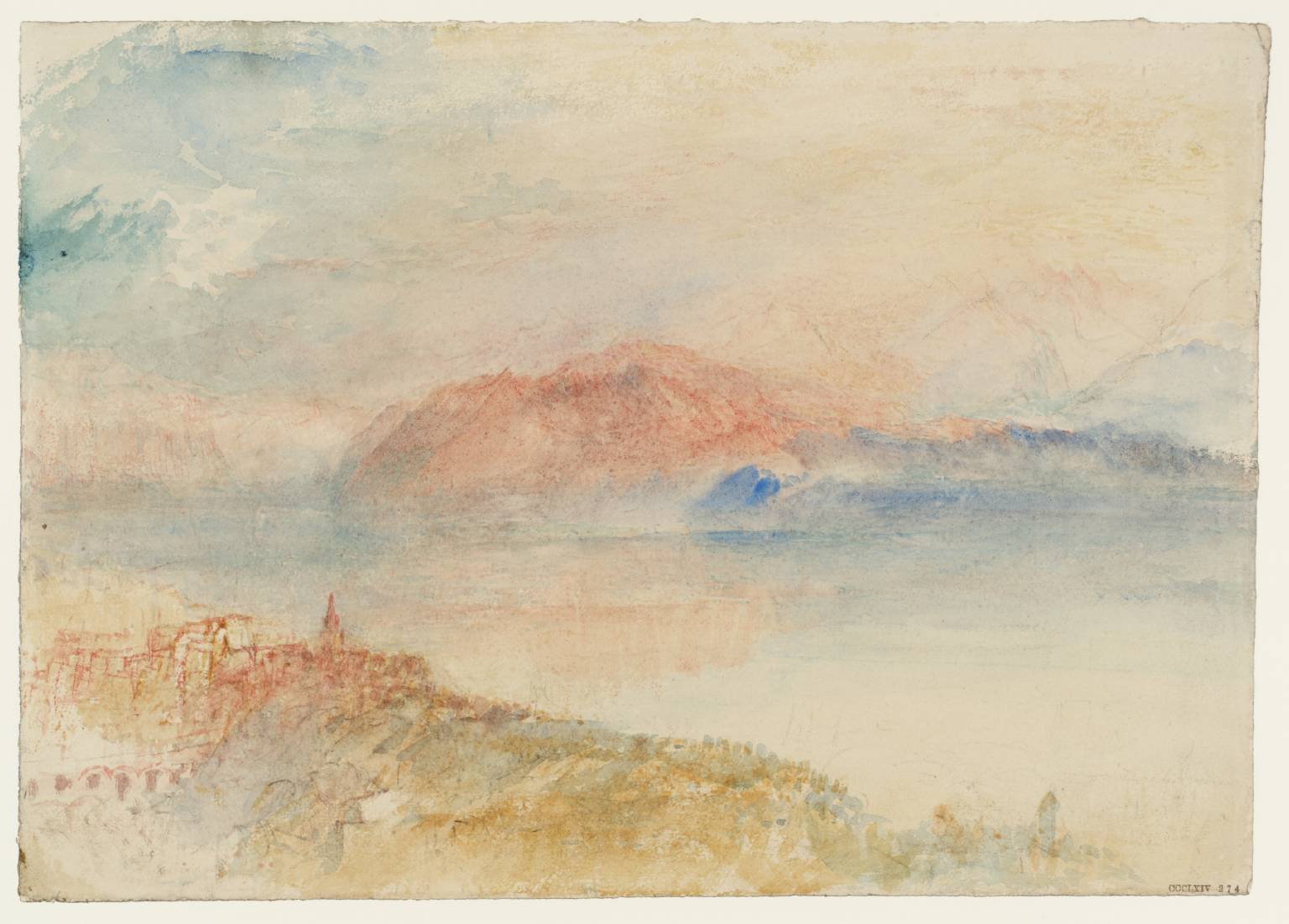 The Lake of Geneva with the Dent d’Oche, from above Lausanne