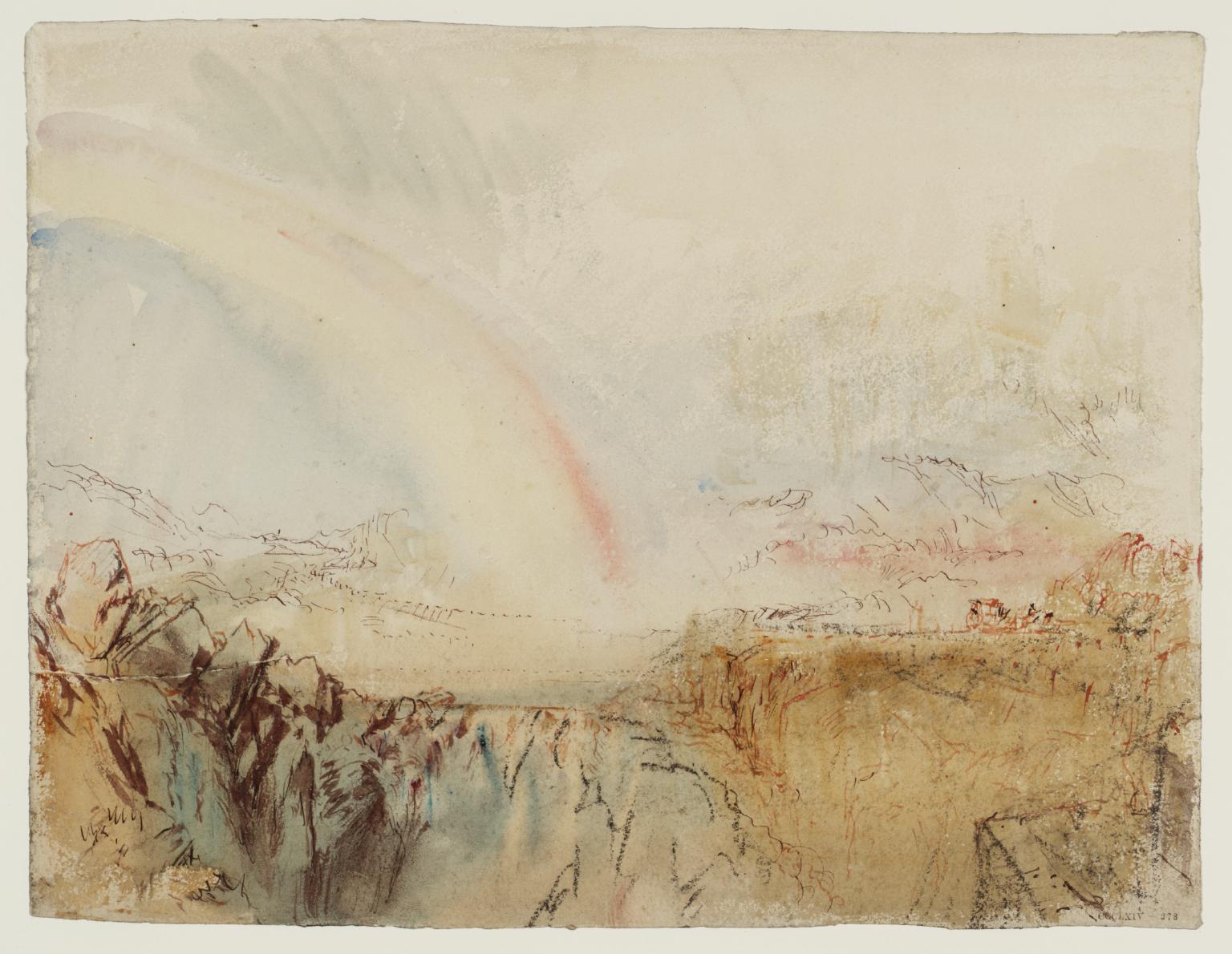 An Alpine Pass, with a Rainbow