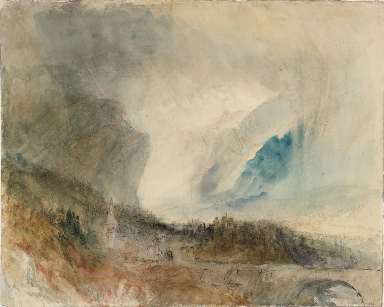 Storm in the St Gotthard Pass. The First Bridge above Altdorf: Sample Study