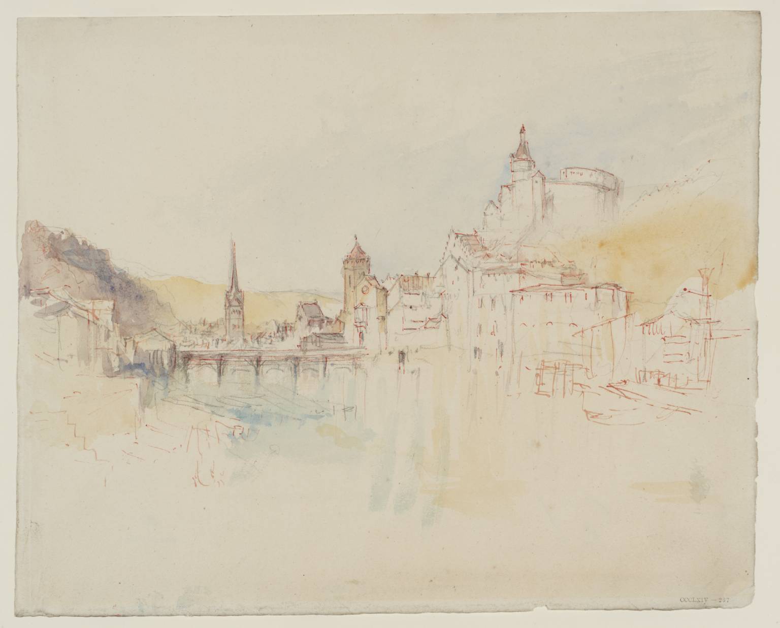 Schaffhausen: Looking Down the Rhine, from below Kastell Munot