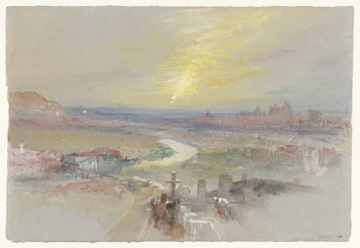 Joseph Mallord William Turner, ‘Regensburg from the Dreifaltigkeitsberg above the Confluence of the Rivers Regen and Danube, with the Walhalla in the Distance’ 1840