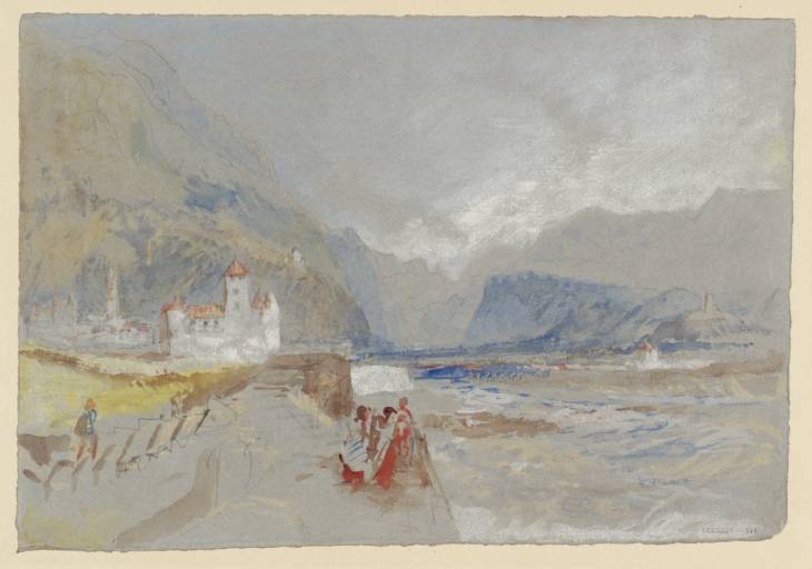 Joseph Mallord William Turner, ‘Castel Mareccio (Schloss Maretsch) beside the Torrente Talvera (Talferbach), with Bolzano (Bozen) Cathedral in the Distance’ 1840