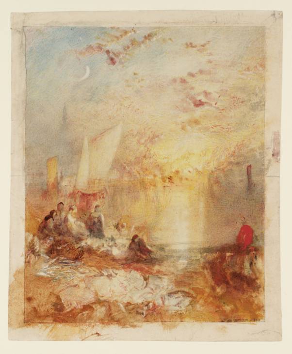 Joseph Mallord William Turner, ‘Sunset: A Fish Market on the Beach’ c.1835