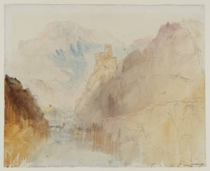 Joseph Mallord William Turner, ‘Schloss Landeck above the River Inn, from the South’ 1840