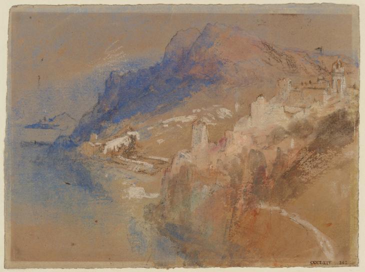 Joseph Mallord William Turner, ‘An ?Italian Town among Hills by a Lake or the Sea’ c.1828-43