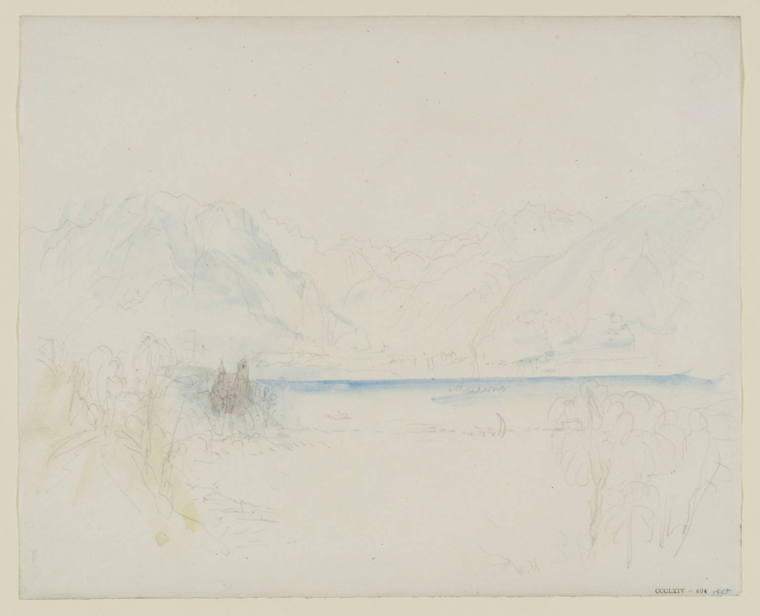 View of Locarno from the opposite side of the lake (near Magadino), with the Church of Vira