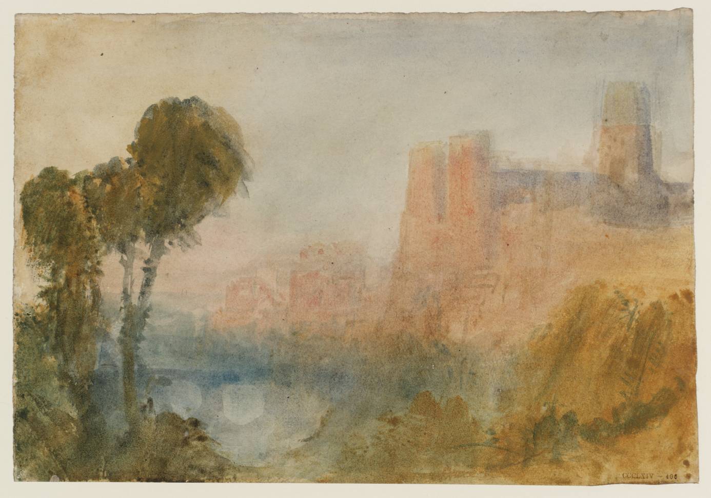 Sketch for a ‘Rivers of England’ Series Drawing of Durham Cathedral