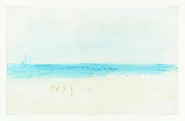 Joseph Mallord William Turner, ‘Beach and Sailboat’ c.1843-5