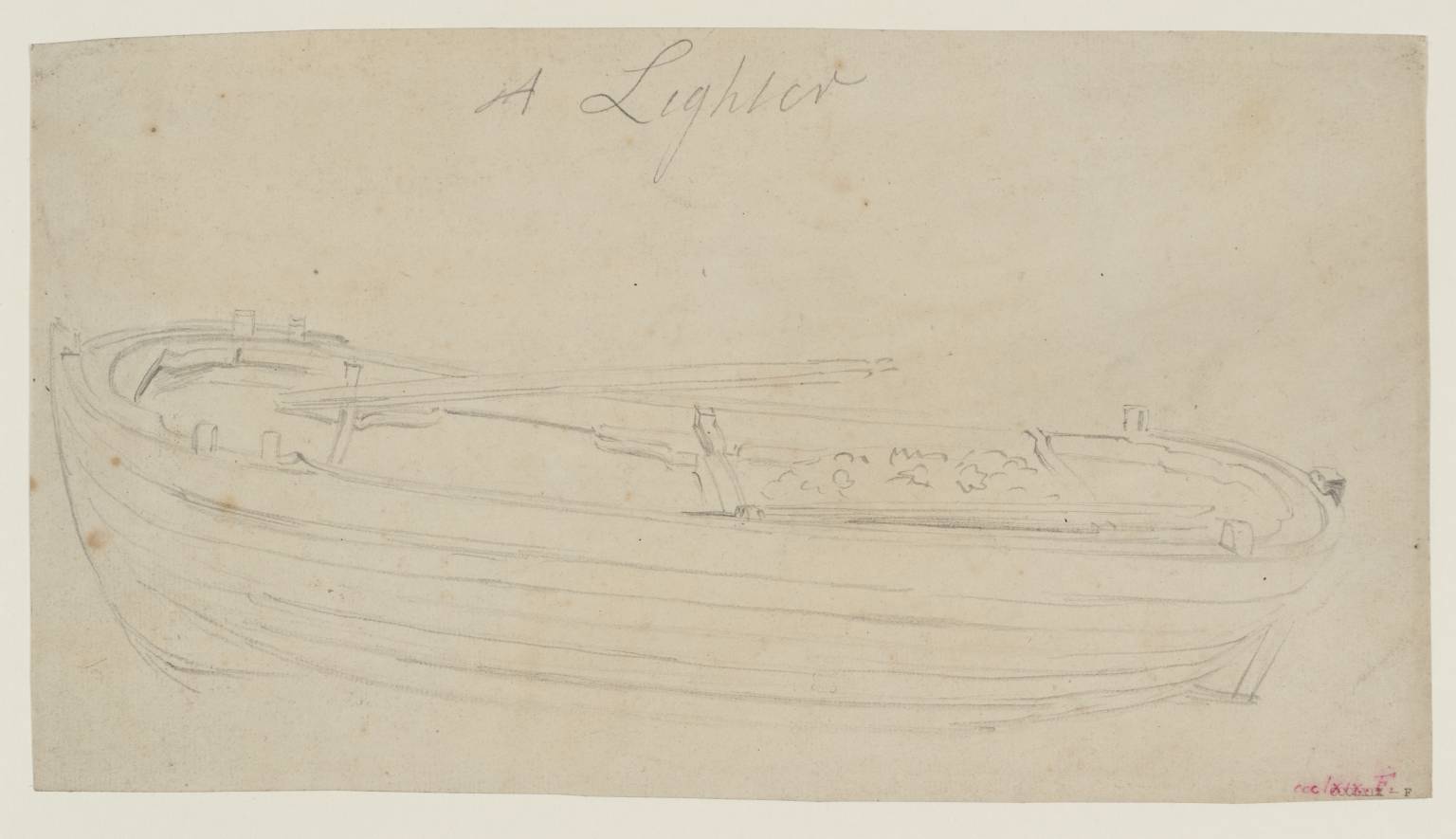 Study of a Lighter Seen from above the Port Beam