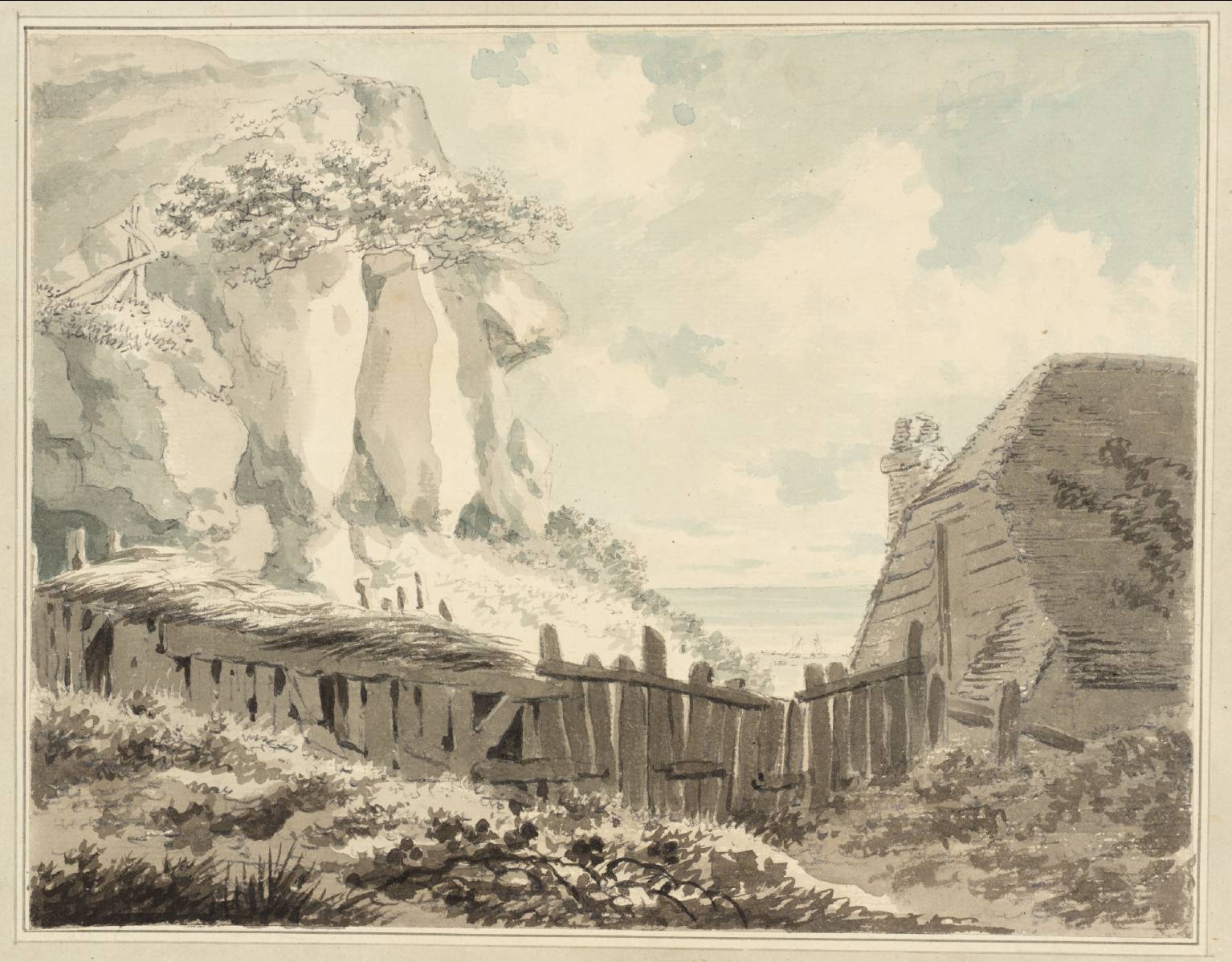 A House, Fence and Cliff at Undercliff, Isle of Wight