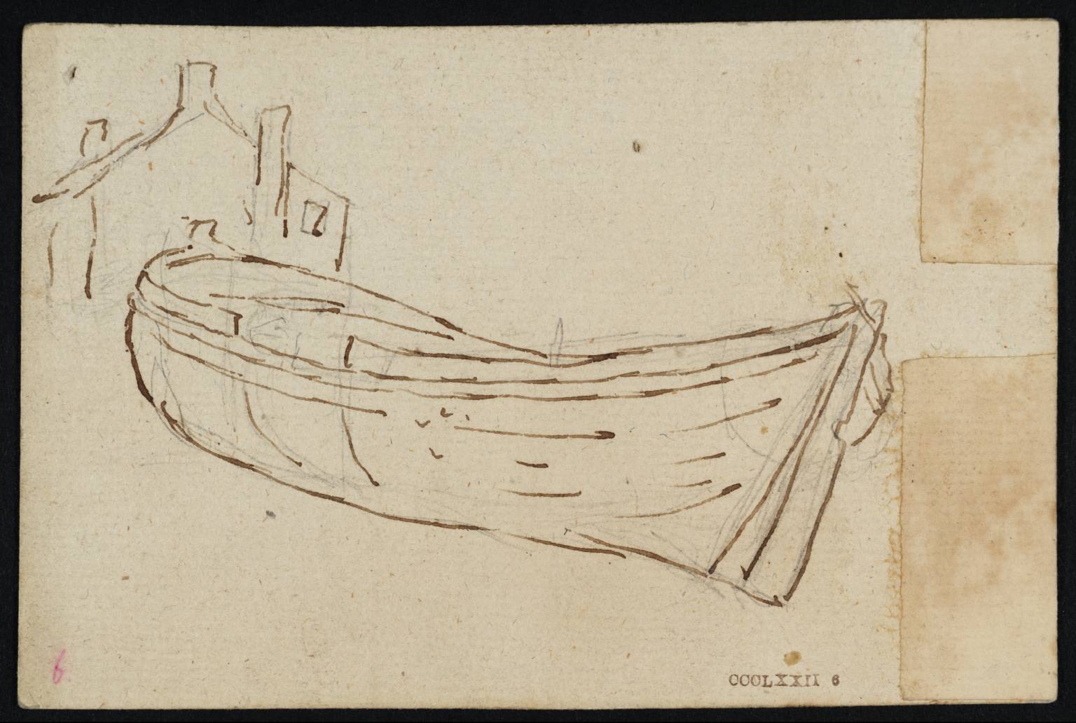 Sketch of a House and a Boat