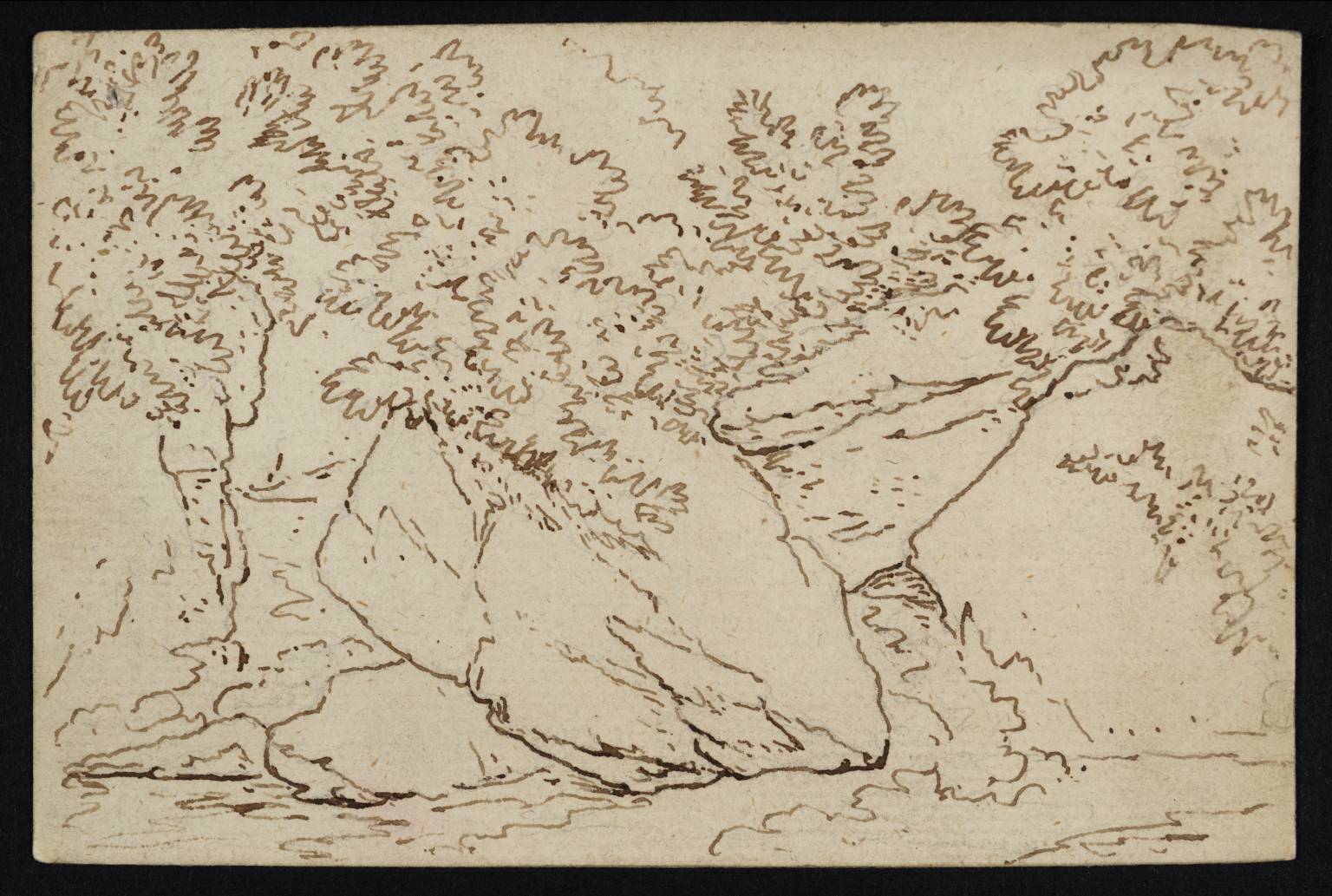 Rocks beside the Neath River at Aberdulais Mill