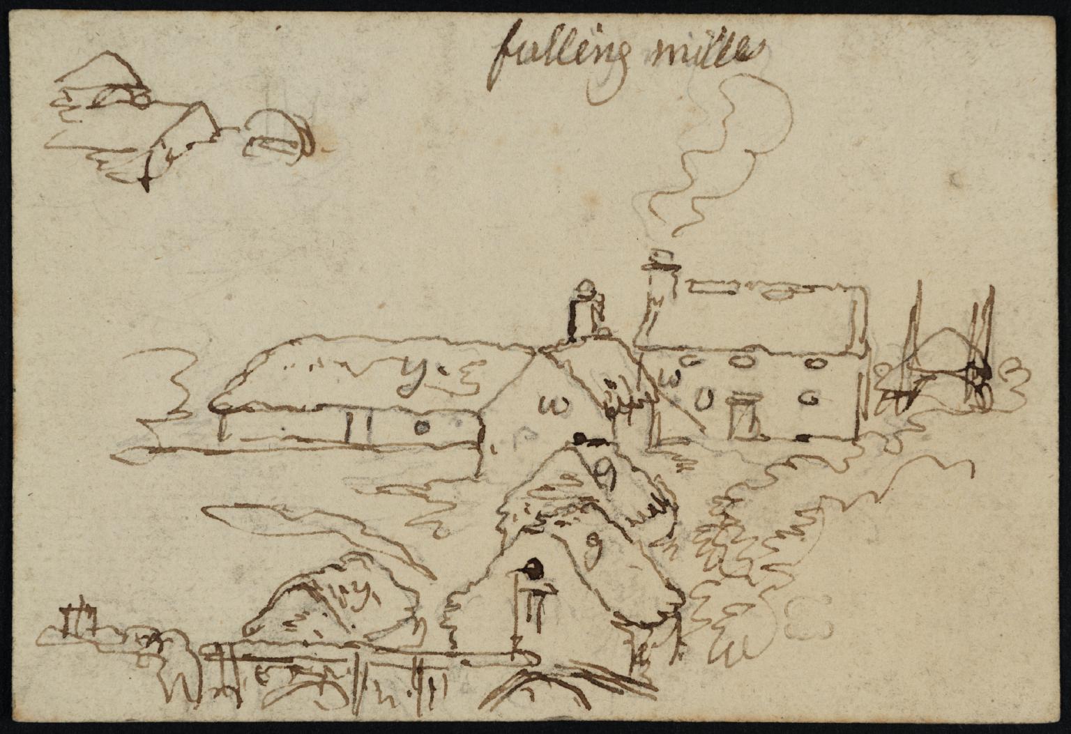 Study of the Buildings of a Fulling Mill, Seen from Above