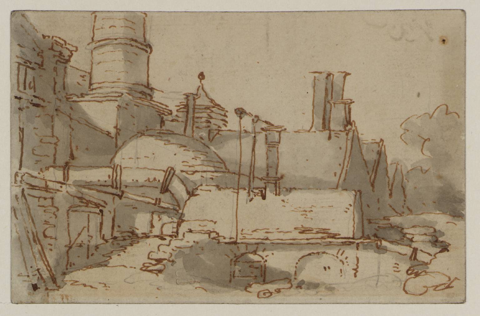 The Boiler House and Casting House of a Furnace, Probably Bedlam Furnace, at Coalbrookdale