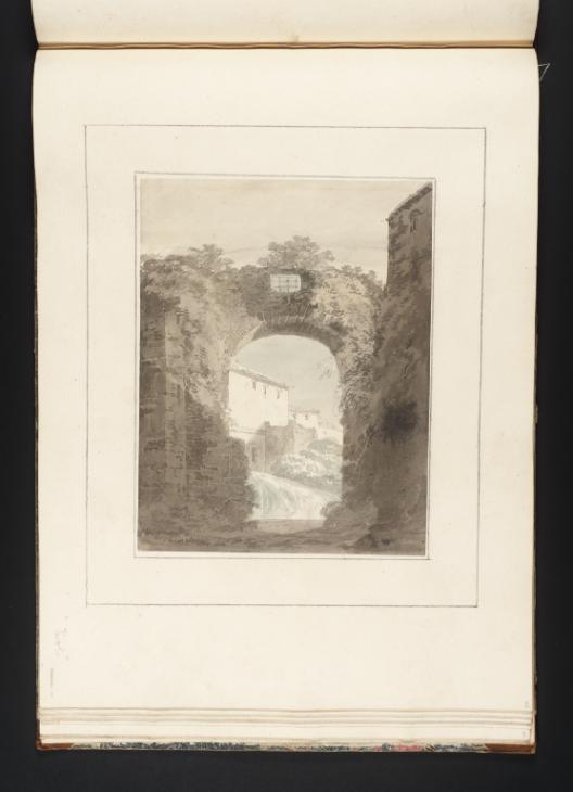 Joseph Mallord William Turner, Thomas Girtin, ‘Tivoli: A View Looking through an Arch to the Cascade’ c.1794-8