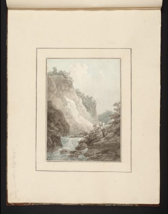 Joseph Mallord William Turner, Thomas Girtin, ‘A Waterfall among Rocky Cliffs’ c.1794-8